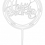 Topper "Happy Birthday" - Vector descarganle para corte CNC y grabado laser gratis | Stanser