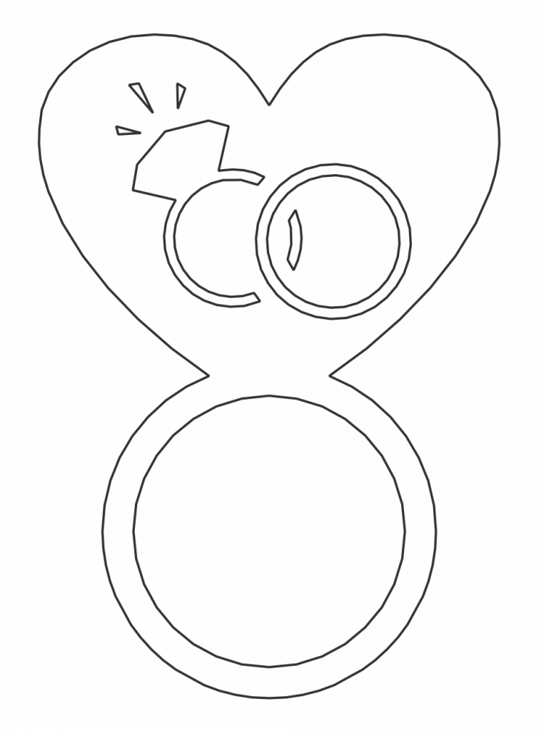 Anillo de corazón — vector para corte CNC