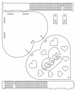 Caja de corazón «Mamá»