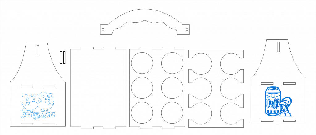 Rack de 6 botellas — vector para corte CNC