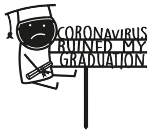 Topper de graduación con coronavirus