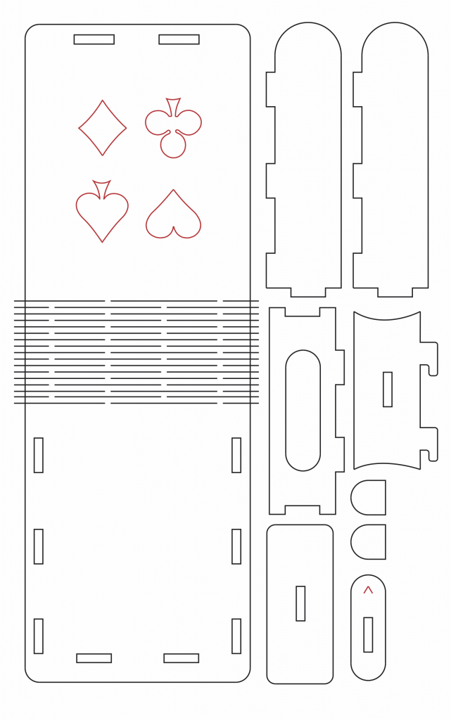 Caja para naipes — vector para corte CNC