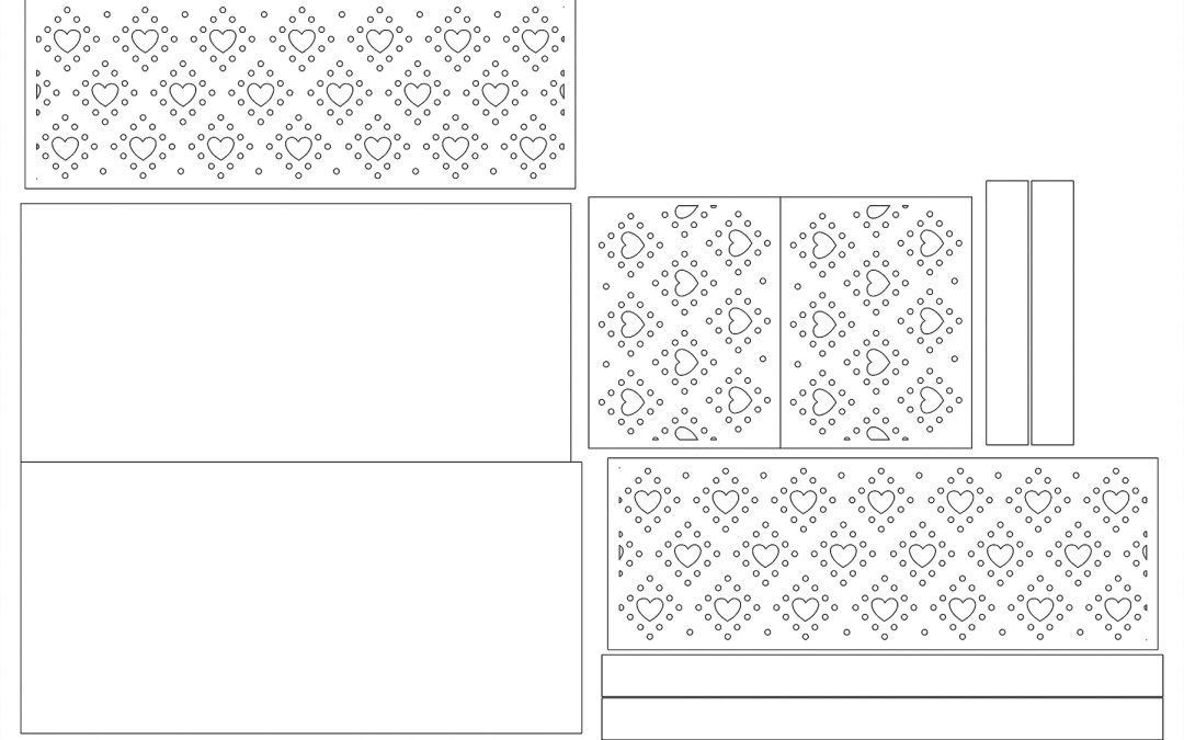 Caja con paredes de corazones