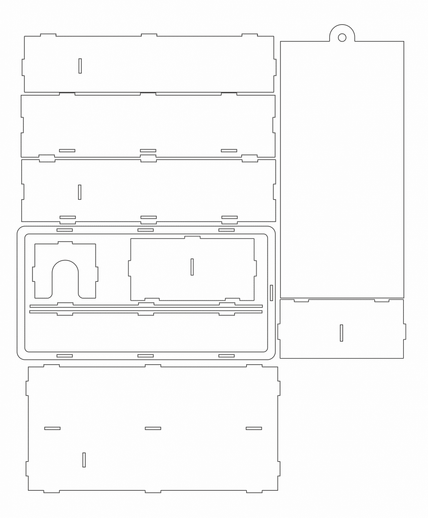 Caja para vino y copa — vector para corte CNC