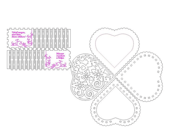 Caja de corazón con flores