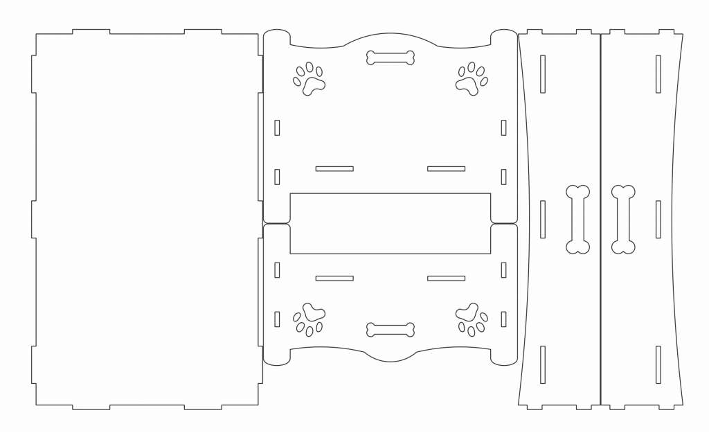 Cama para perro sencilla — vector para corte CNC