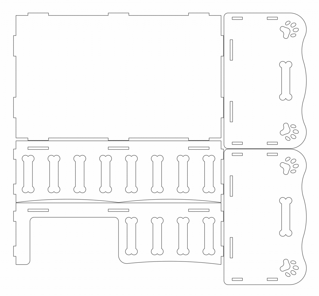Cama para perro «Rejilla» — vector para corte CNC