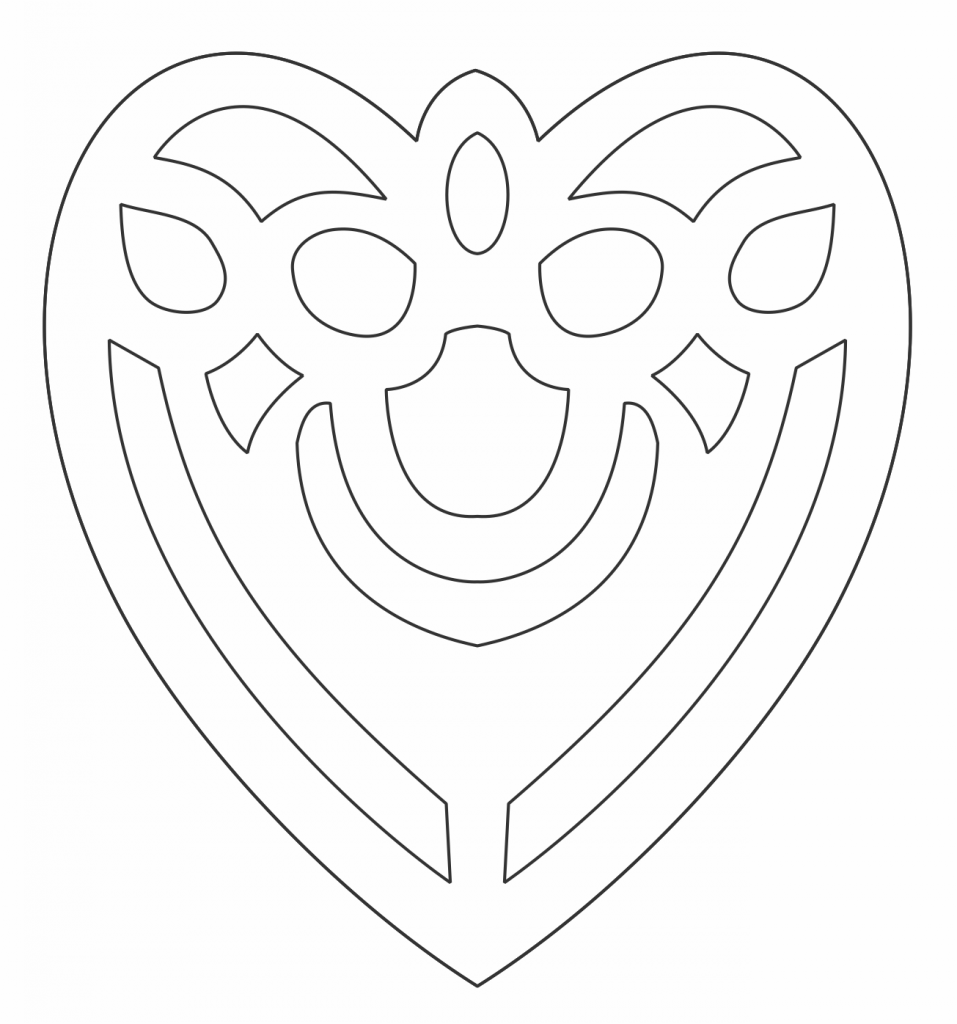 Corazón decorado — vector para corte CNC