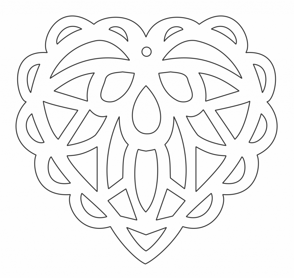 Corazón de encaje — vector para corte CNC