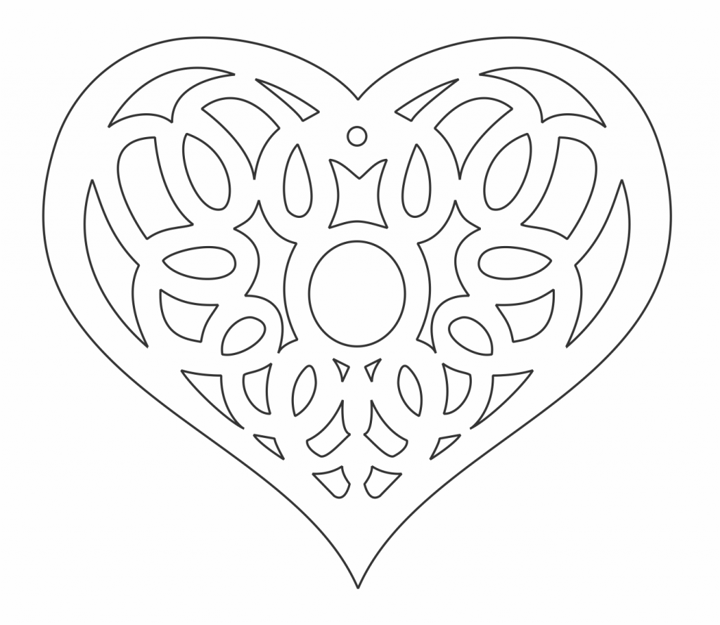 Corazón calado — vector para corte CNC