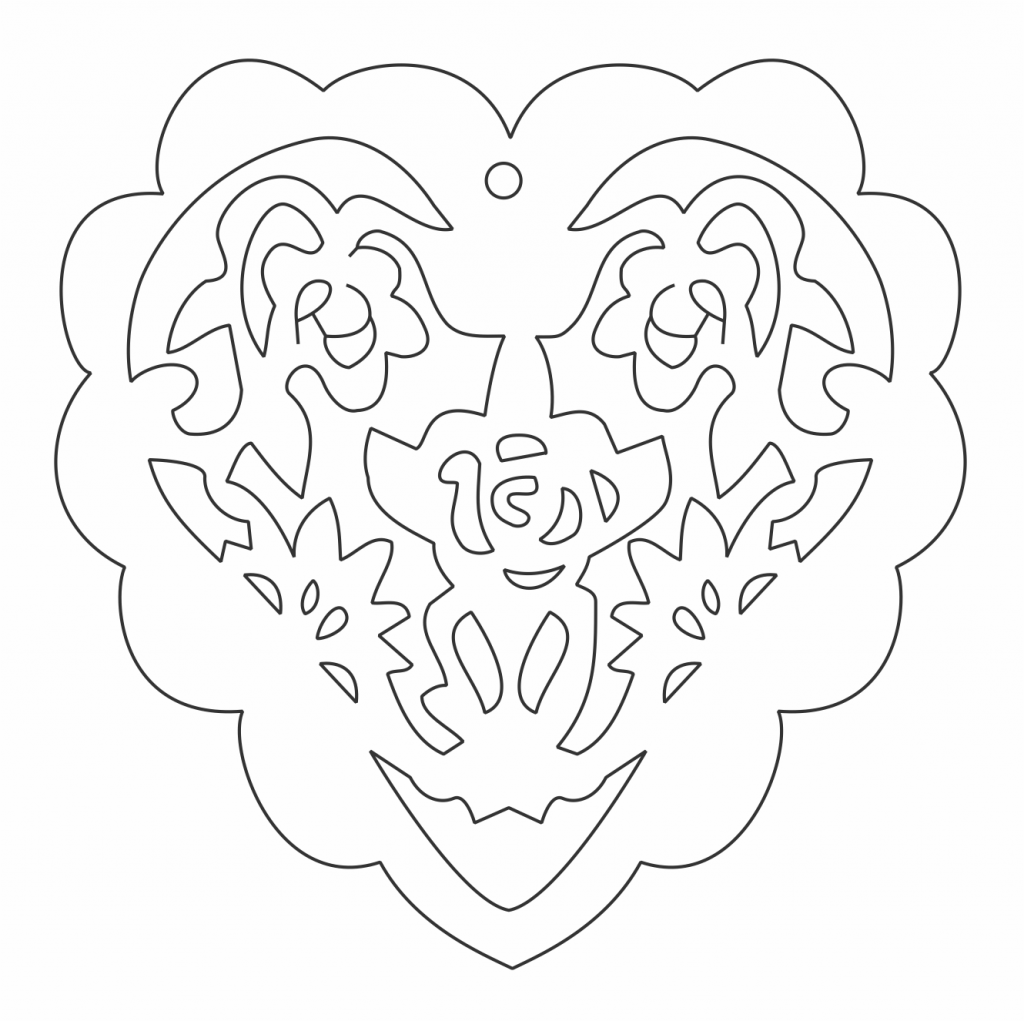 Corazón de rosas — vector para corte CNC