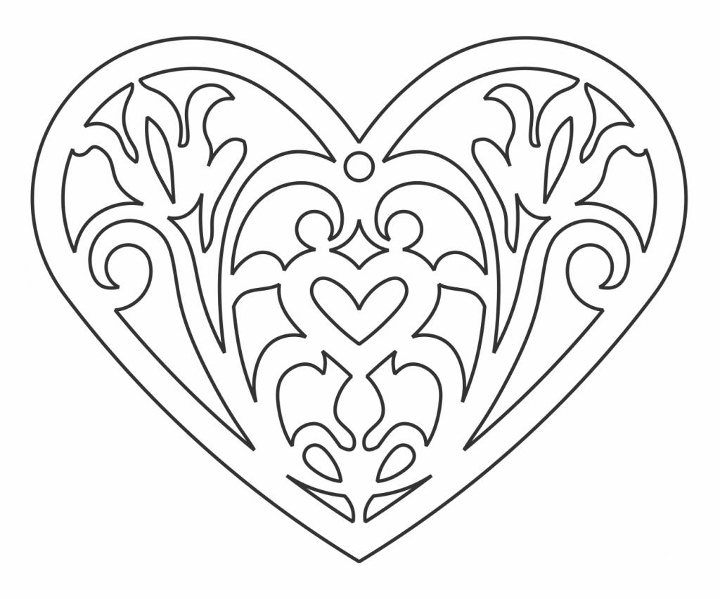 Dije de corazón — vector para corte CNC