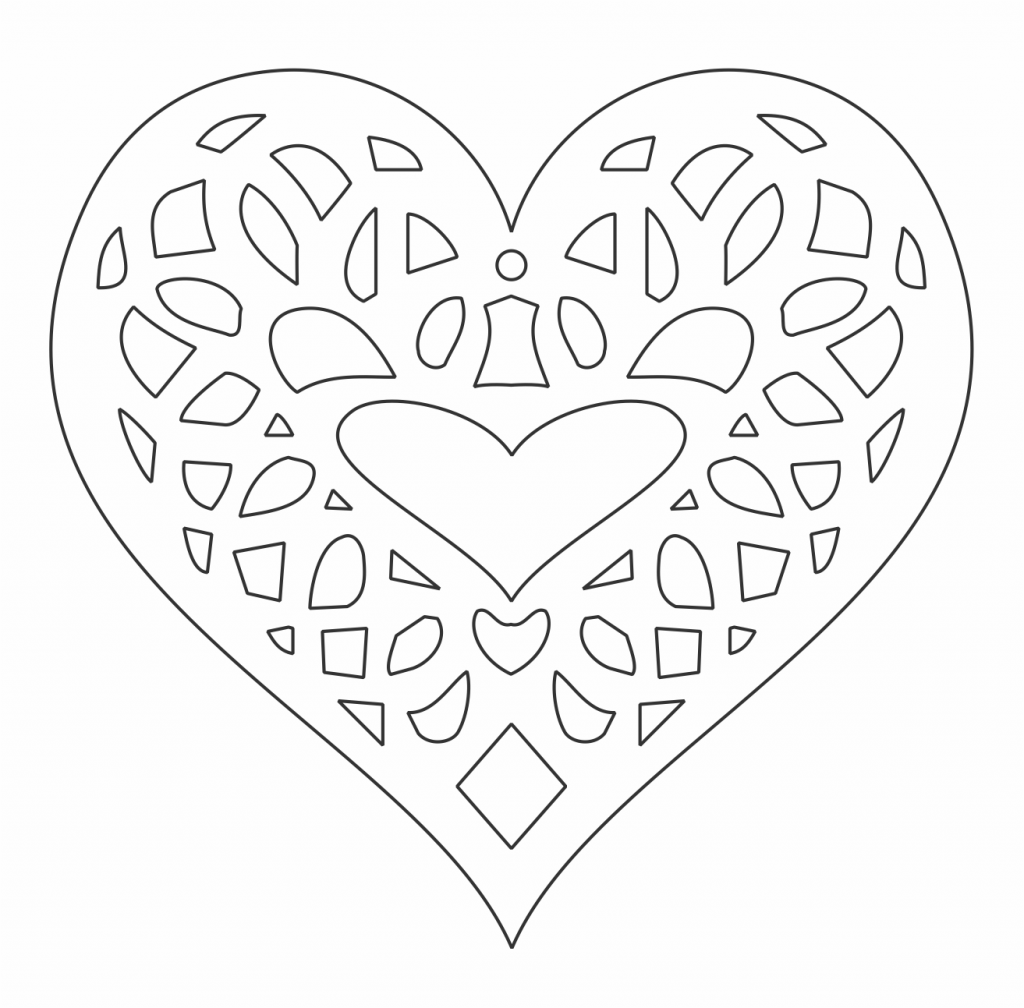 Corazón calado — vector para corte CNC