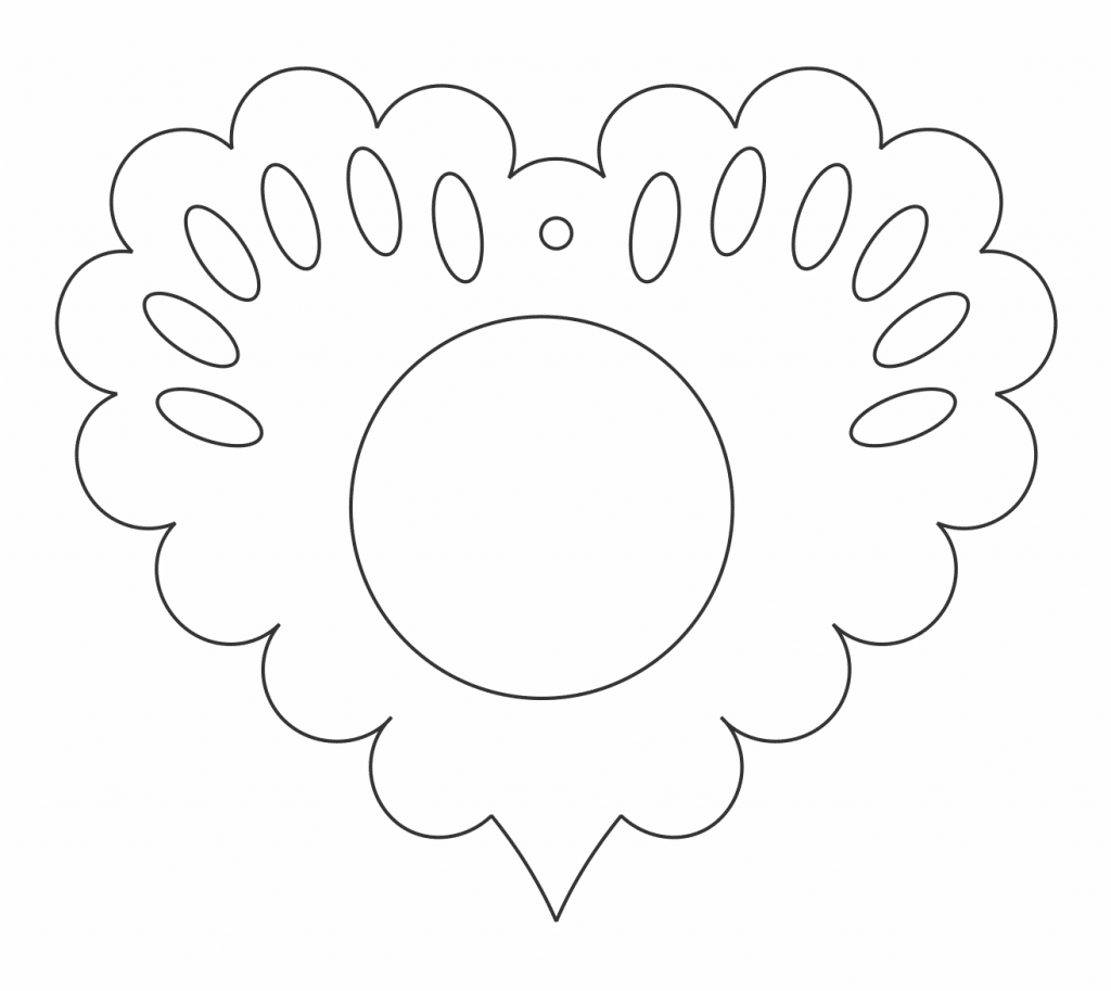Corazón con círculo — vector para corte CNC