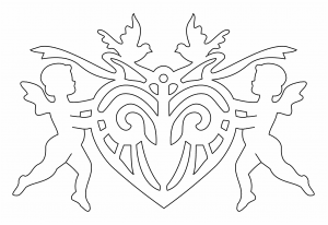 Cupidos y corazón