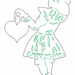 Niña con corazón - Vector descarganle para corte CNC y grabado laser gratis | Stanser