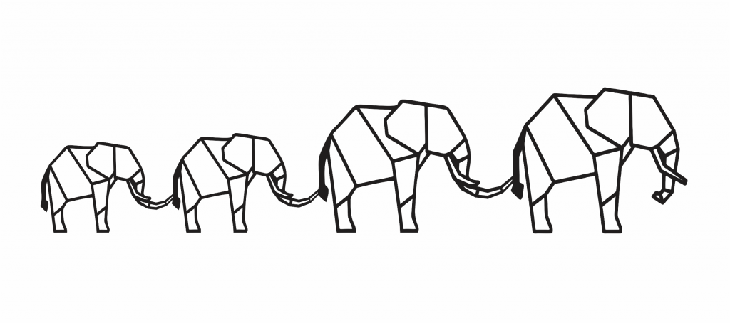 Serie de elefantes — vector para corte CNC
