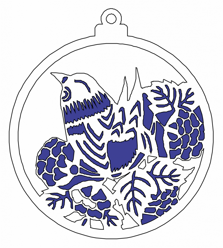 Esfera de pájaro — vector para corte CNC