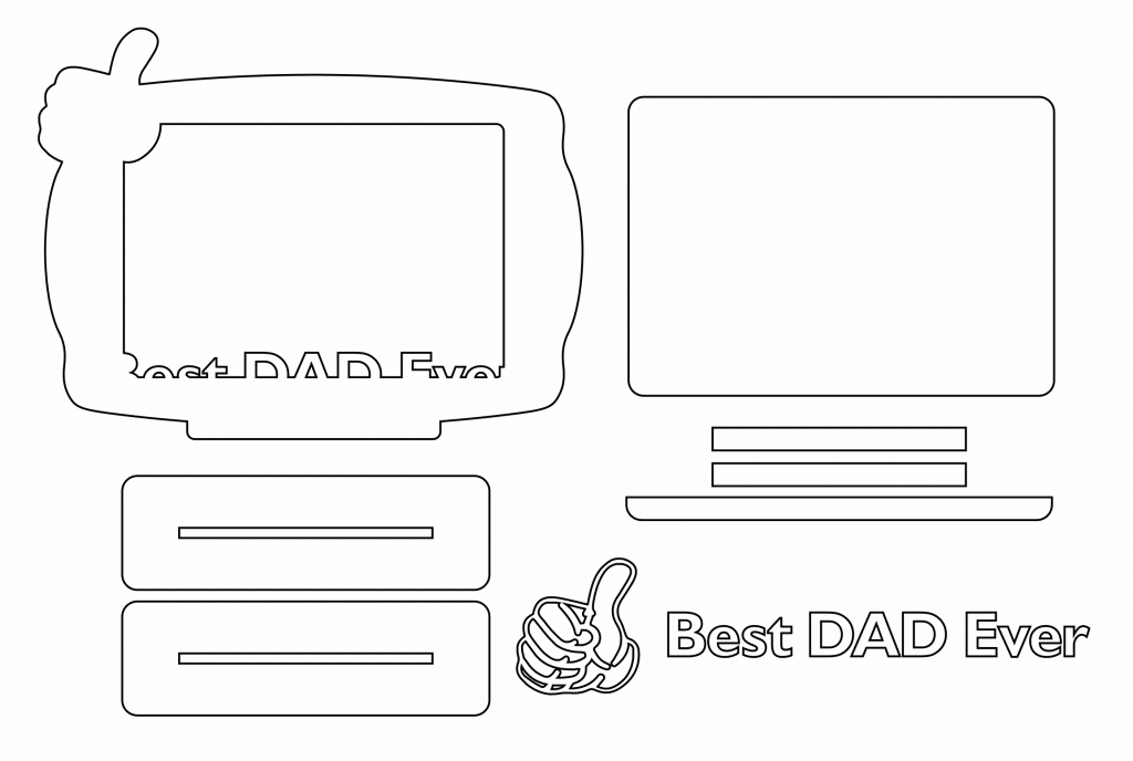 Marco «Best Dad» — vector para corte CNC
