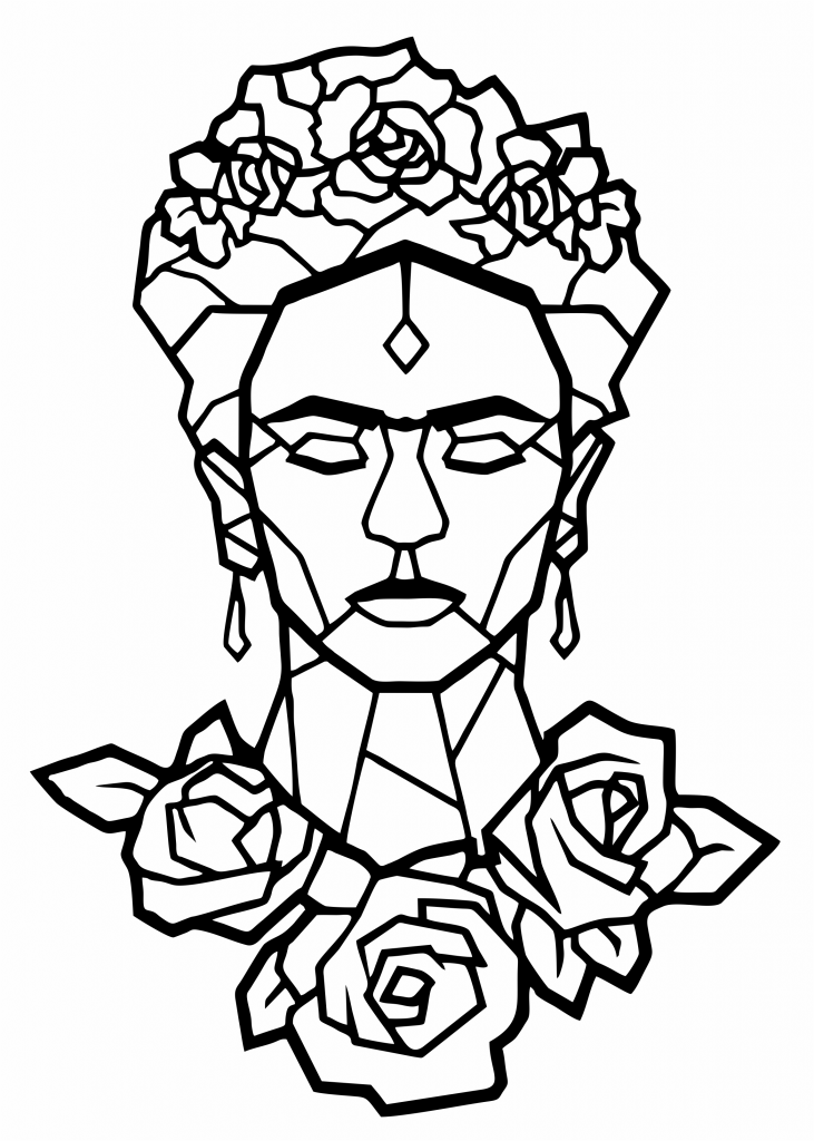 Frida de frente — vector para corte CNC