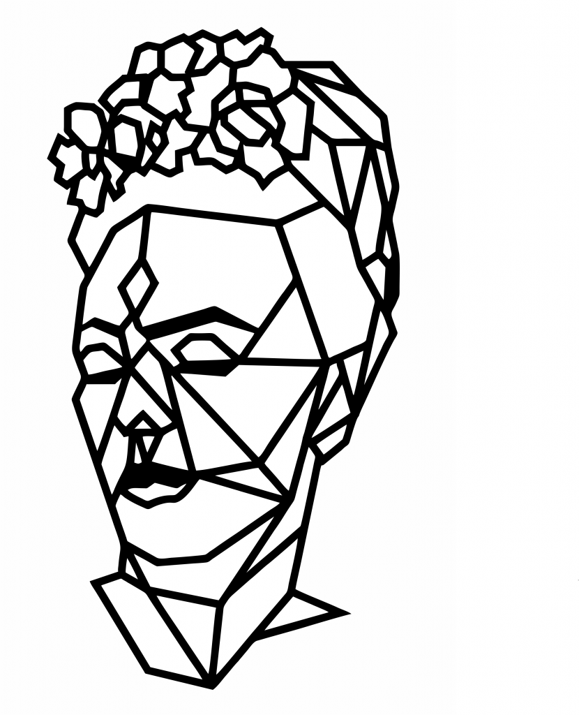 Frida geométrica — vector para corte CNC