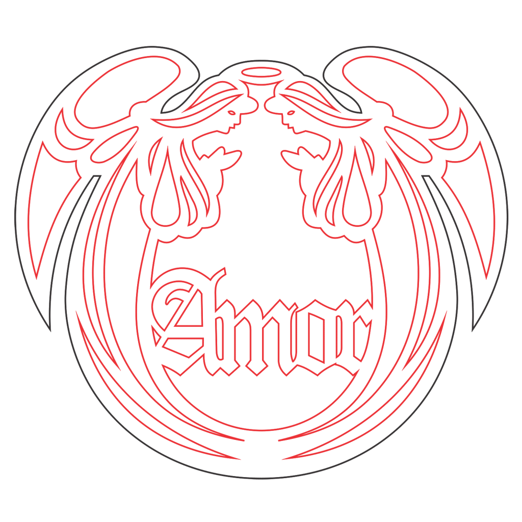 Ángeles de amor — vector para corte CNC