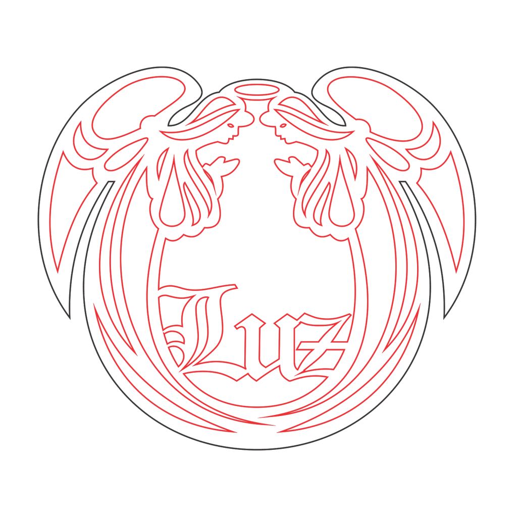 Ángeles de luz — vector para corte CNC