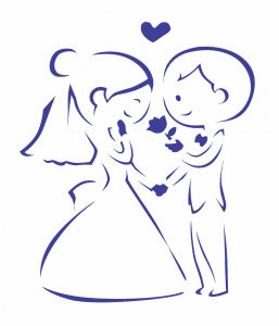 Grabado de par de novios