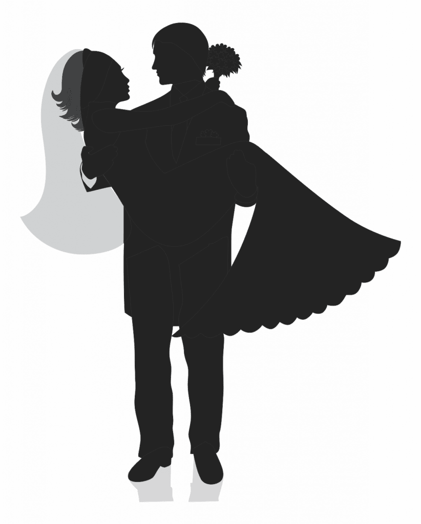 Novio cargando a la novia 3 — vector para corte CNC