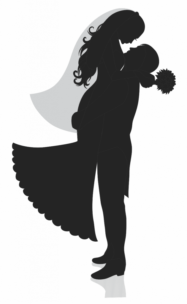 Novio alzando a la novia — vector para corte CNC