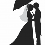 Novios bajo la sombrilla - Vector descarganle para corte CNC y grabado laser gratis | Stanser
