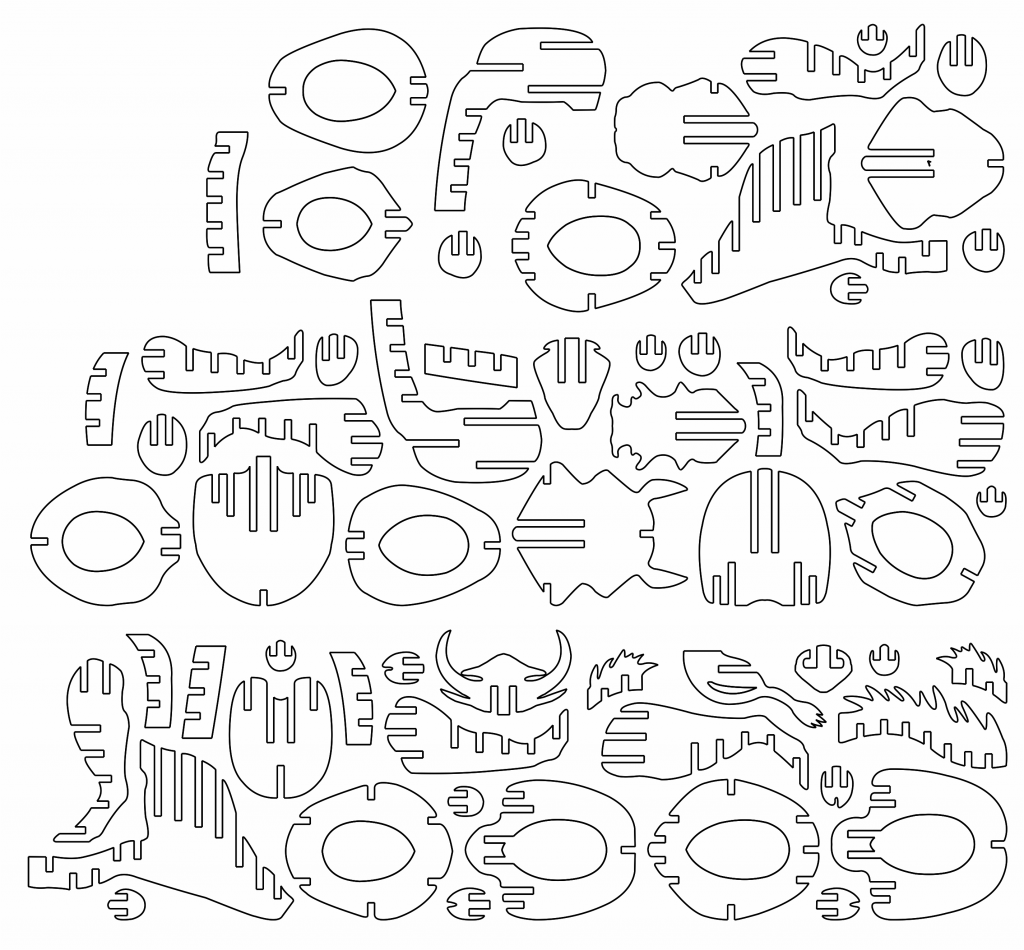 Jabalí 3D armable — vector para corte CNC