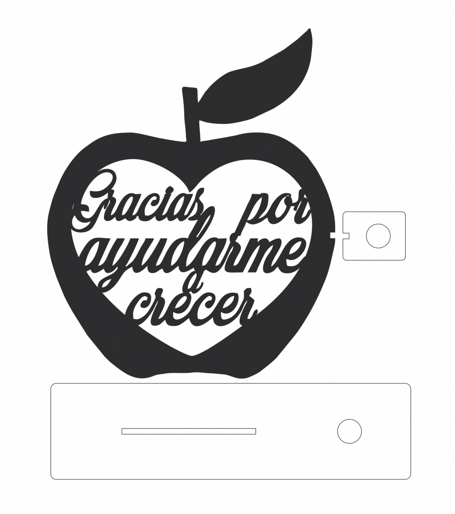 Portapluma de manzana — vector para corte CNC