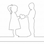 Niños con corazón - Vector descarganle para corte CNC y grabado laser gratis | Stanser