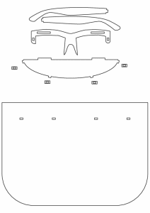Careta con armazón de lentes