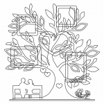 Portarretrato "Árbol de corazón" - Vector descarganle para corte CNC y grabado laser gratis | Stanser
