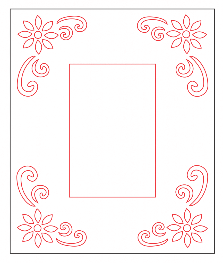 Marco ancho de margaritas — vector para corte CNC