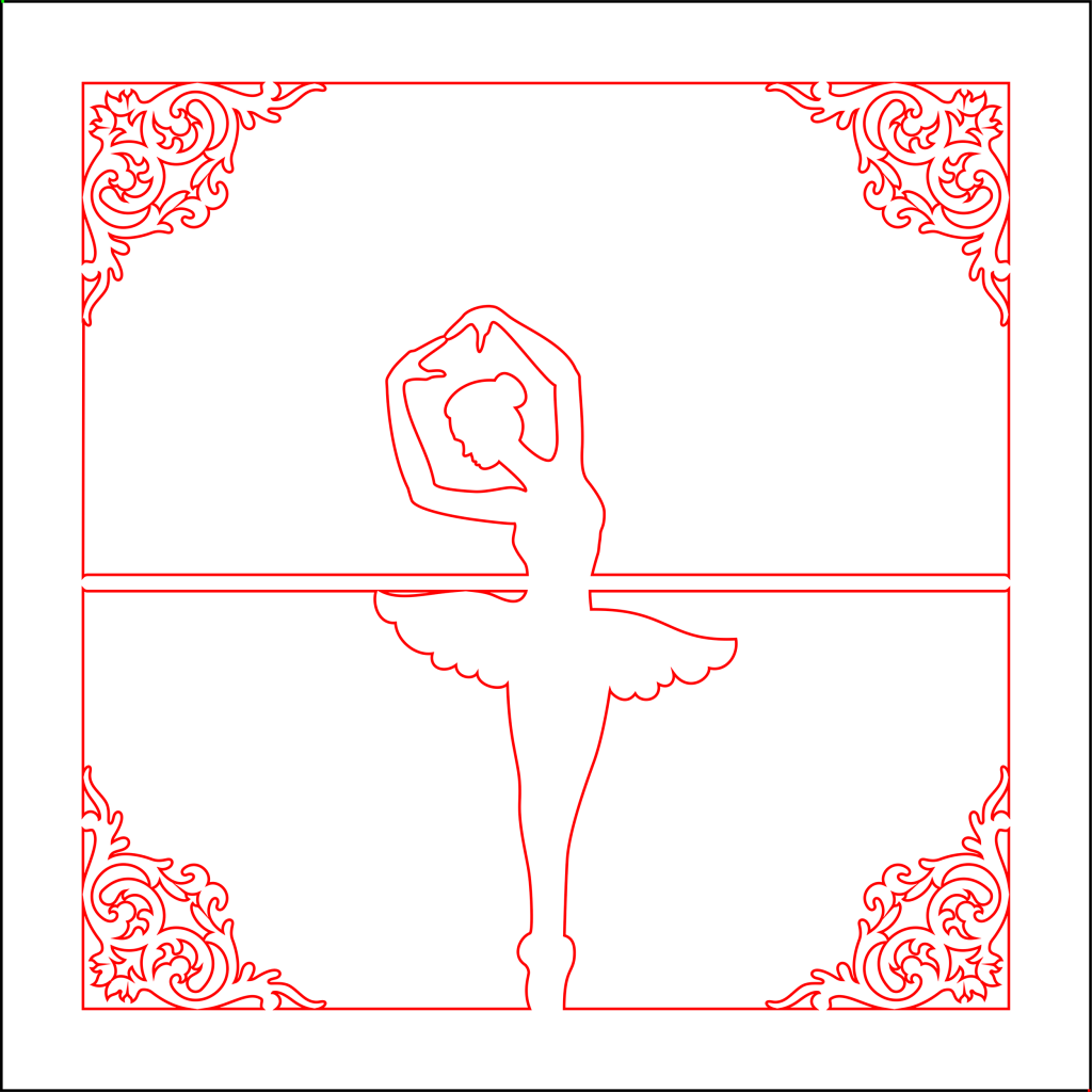 Cuadro decorativo de bailarina 3 — vector para corte CNC