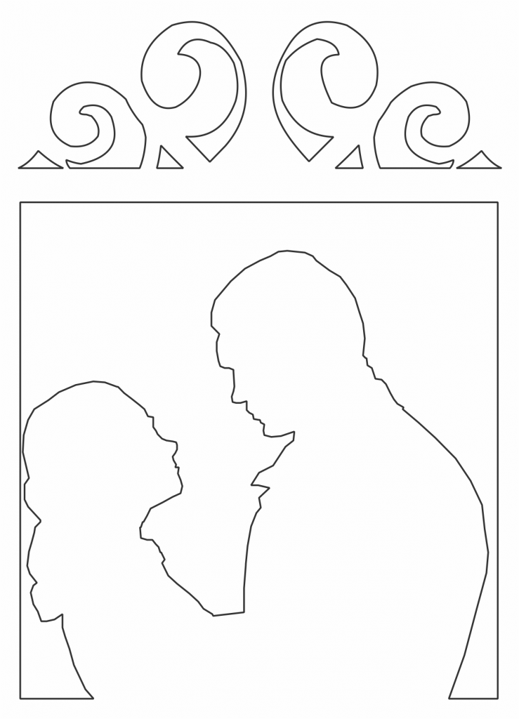 Cuadro de novios — vector para corte CNC