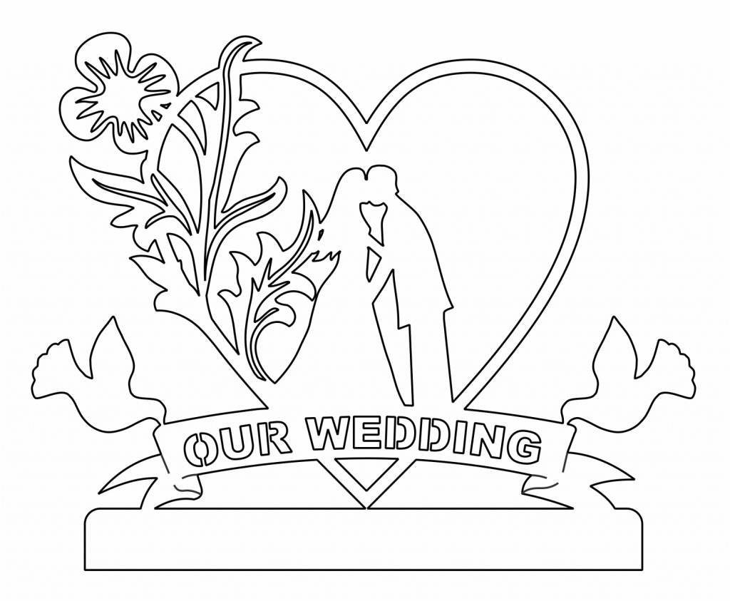 Recuerdo «Our wedding» — vector para corte CNC