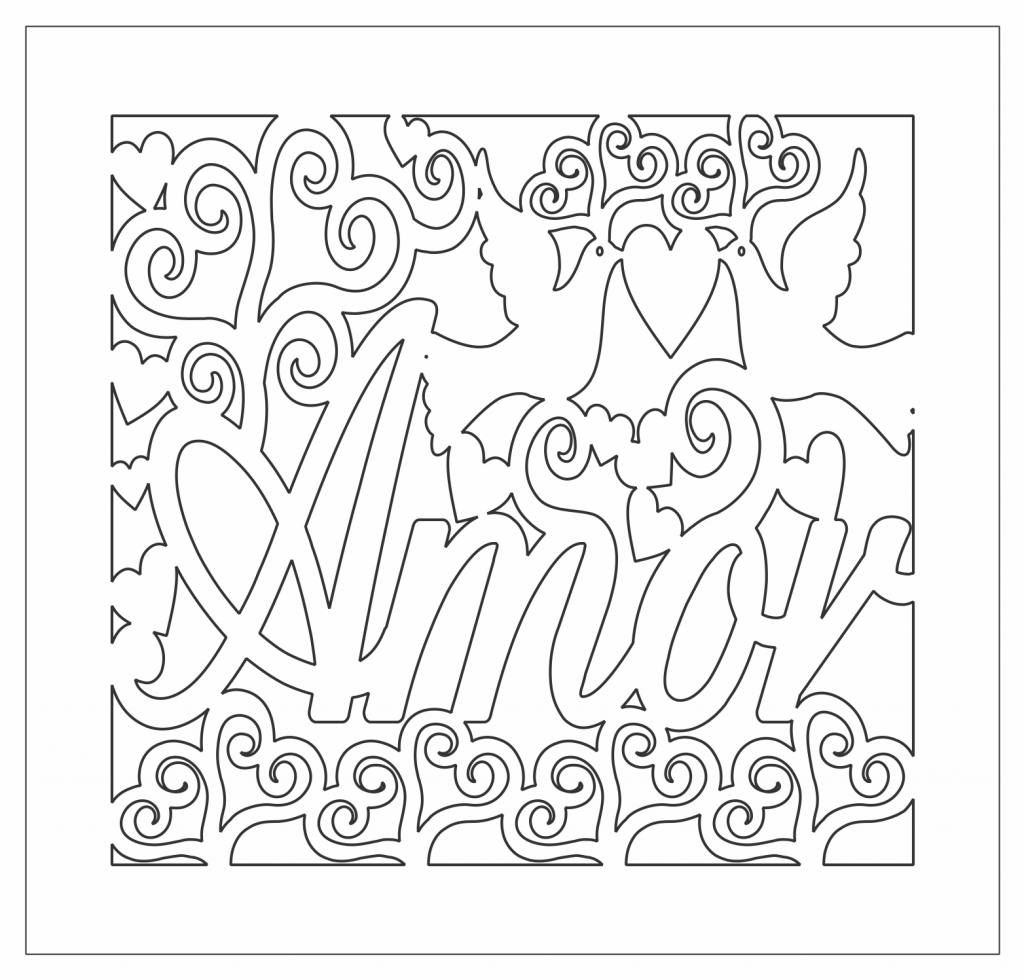 Cuadro «Amor» — vector para corte CNC