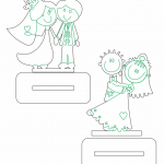 Dúo de recuerdos para boda con base - Vector descarganle para corte CNC y grabado laser gratis | Stanser