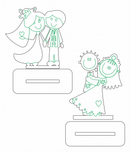 Dúo de recuerdos para boda con base