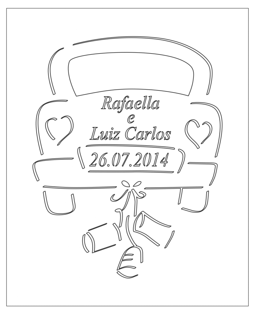 Auto de boda — vector para corte CNC