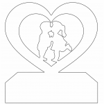 Decoración de corazón con beso - Vector descarganle para corte CNC y grabado laser gratis | Stanser