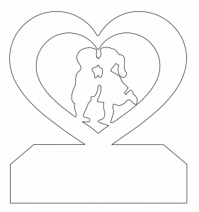 Decoración de corazón con beso