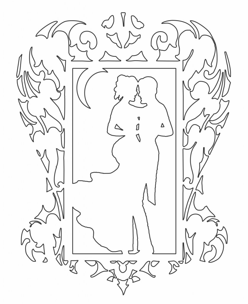 Recuerdo para celebración de boda — vector para corte CNC