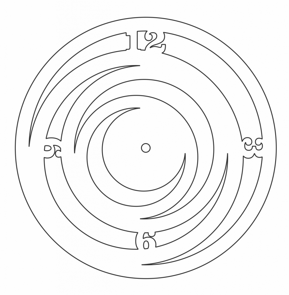 Reloj «Anillos» — vector para corte CNC