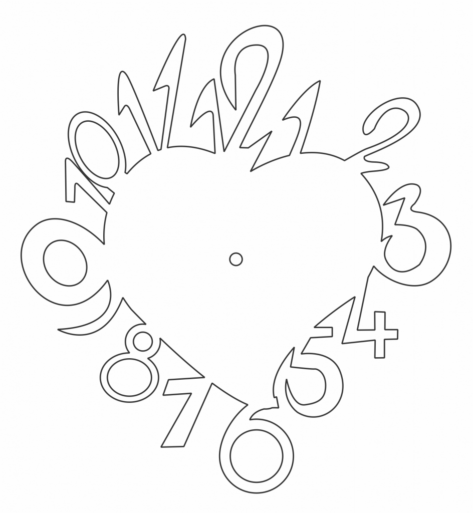 Reloj de corazón — vector para corte CNC