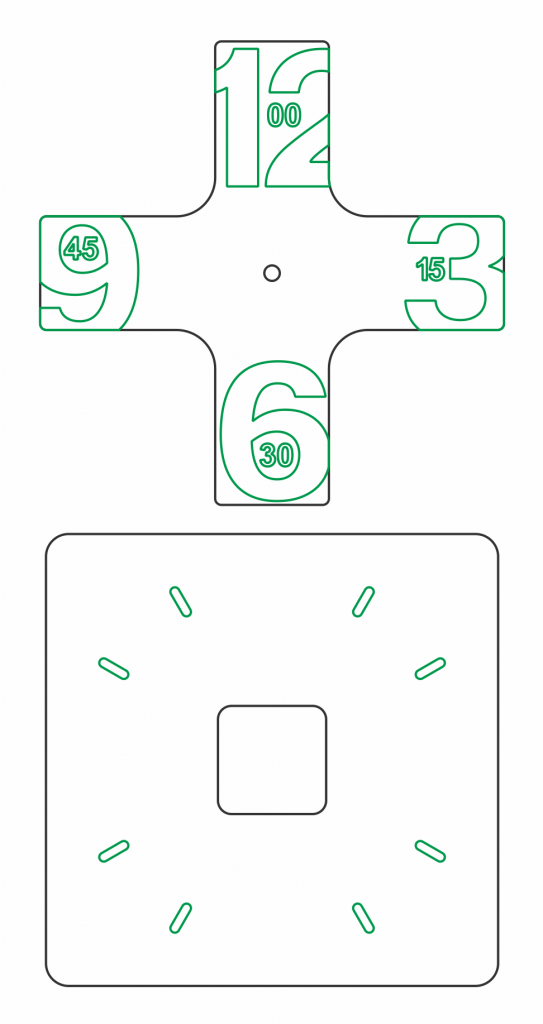 Reloj de pared «Cruz» — vector para corte CNC